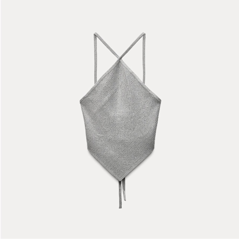 Zara Silver Halter Top